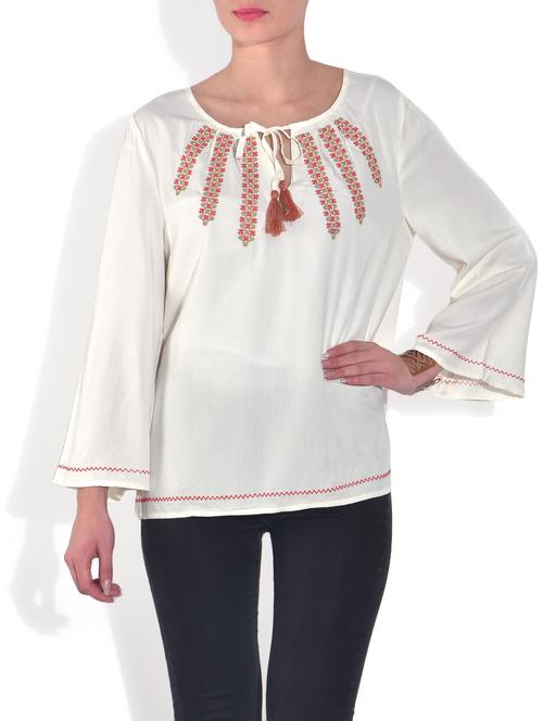 off white rayon top - 9546853 - Very Small Image - 1