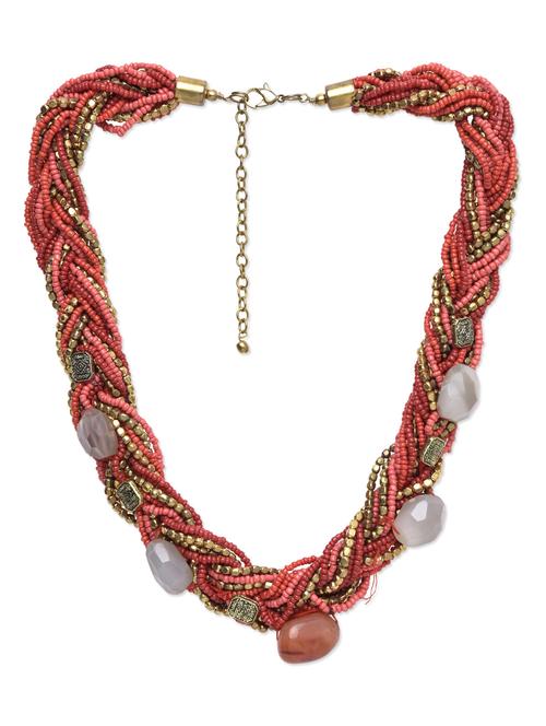 multicolored beaded crystal embellished necklace - 9552288 - Very Small Image - 1