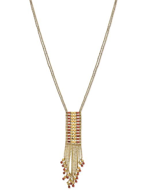 gold multiple beaded metallic necklace - 9552300 - Very Small Image - 1