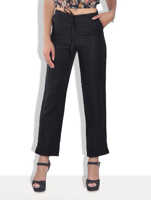 black linen trouser - 9553008 - Very Small Image - 1