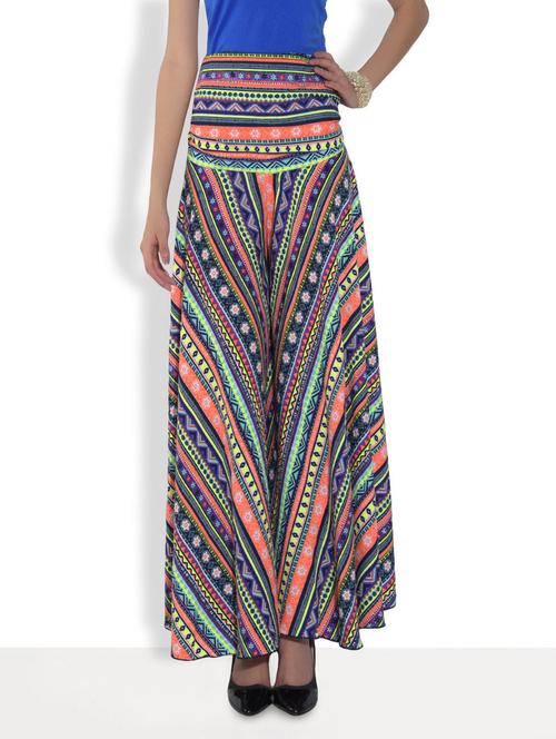 red polyester aztec printed palazzo - 9553172 - Very Small Image - 1