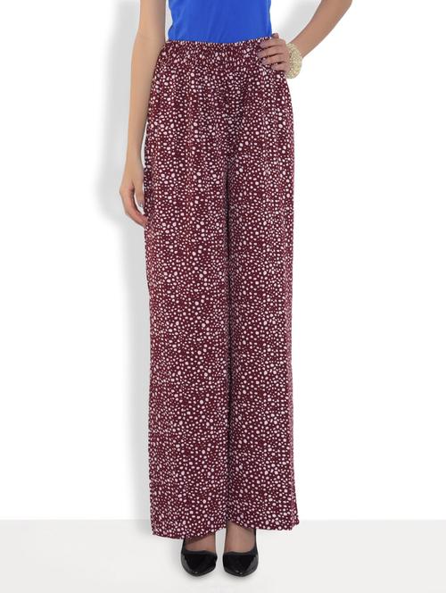 red polyester printed palazzo - 9553182 - Very Small Image - 1