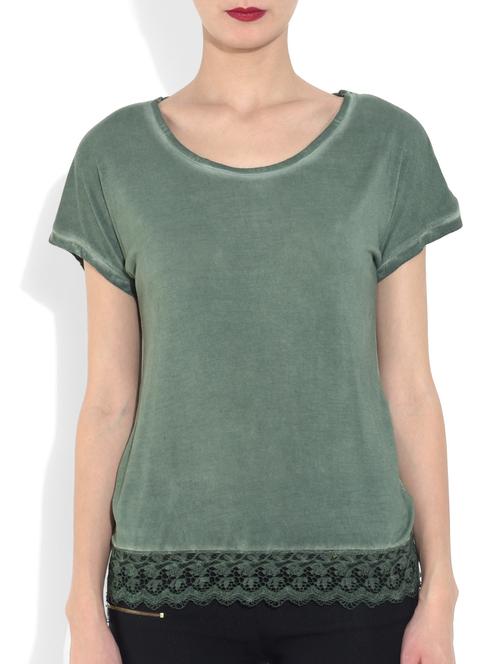 green cotton short sleeved top - 9553212 - Very Small Image - 1