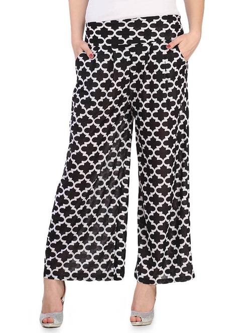 black and white printed palazzo - 9553509 - Very Small Image - 1
