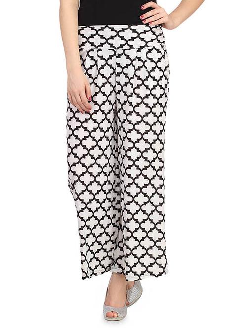 black and white printed palazzo - 9553510 - Very Small Image - 1