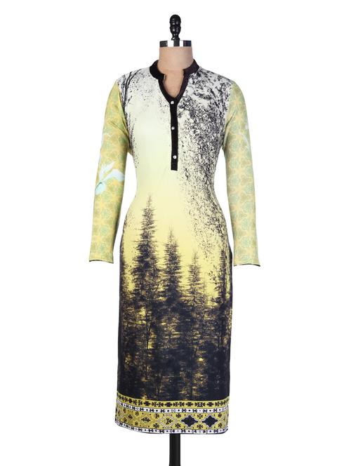 black digital printed kurti - 9554289 - Very Small Image - 1