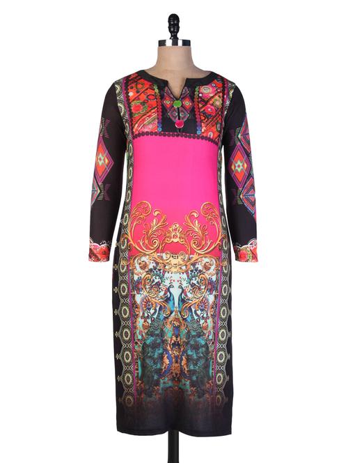 black digital printed kurti - 9554291 - Very Small Image - 1