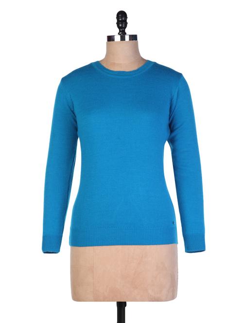 blue wool plain pull over - 9554298 - Very Small Image - 1
