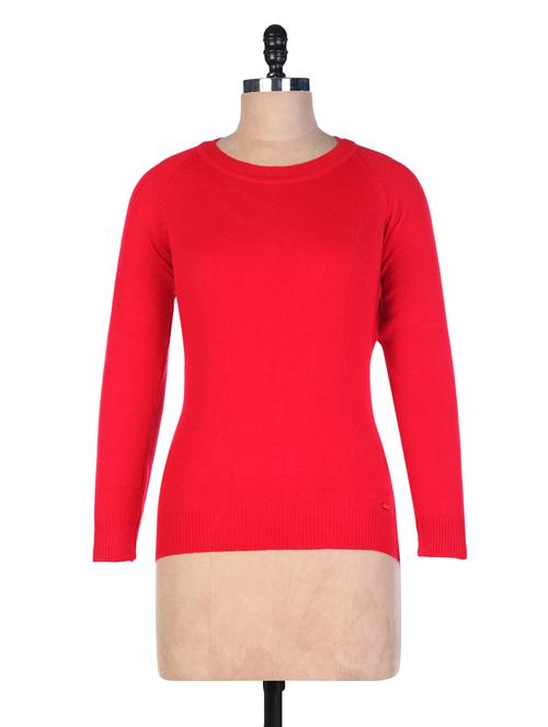 red wool plain pull over - 9554299 - Very Small Image - 1