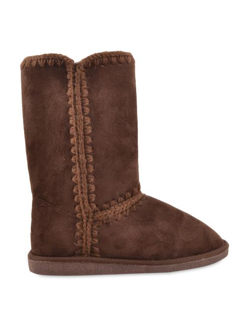 coffee brown synthetic boots - 9558294 - Very Small Image - 1