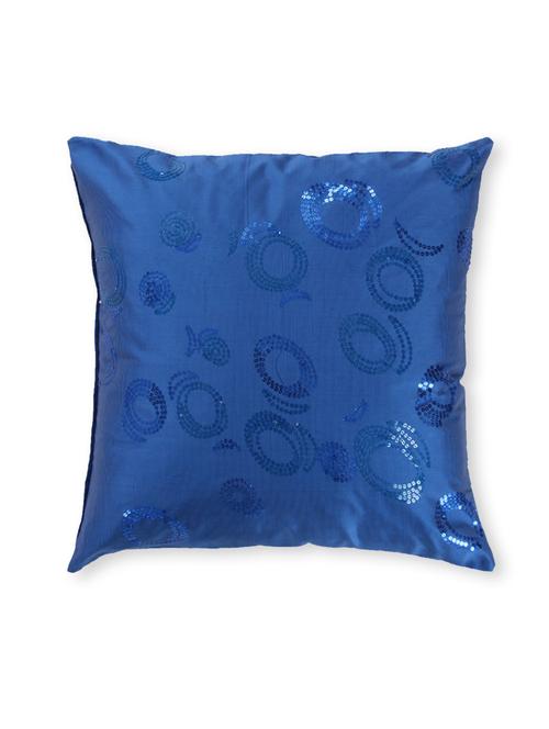 cobalt blue printed cotton cushion cover ( set of 2 ) - 9559593 - Very Small Image - 1