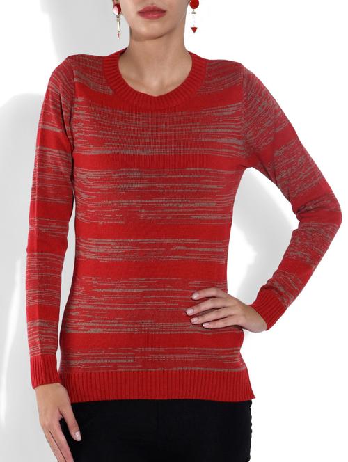 red lenin printed sweater - 9560285 - Very Small Image - 1