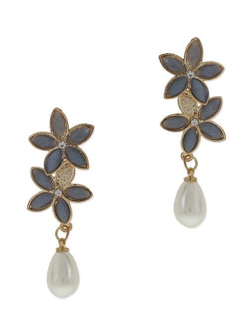 gold and green embellished earrings - 9564158 - Very Small Image - 1