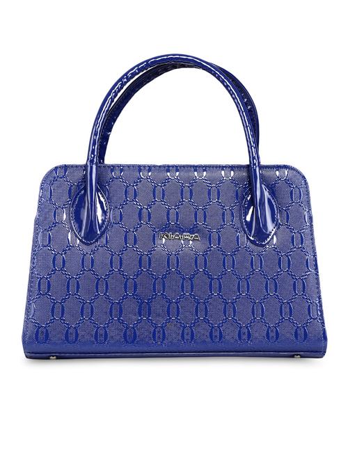 dark blue textured faux leather handbag - 9564360 - Very Small Image - 1
