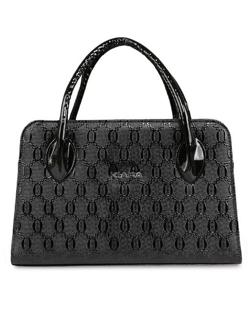black textured faux leather handbag - 9564362 - Very Small Image - 1