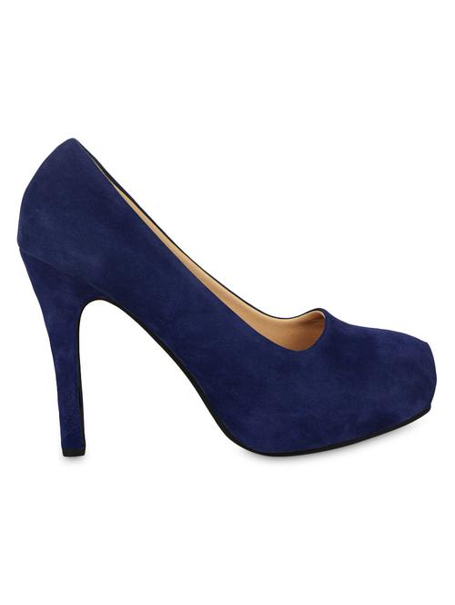 solid navy blue suede pumps - 9566230 - Very Small Image - 1