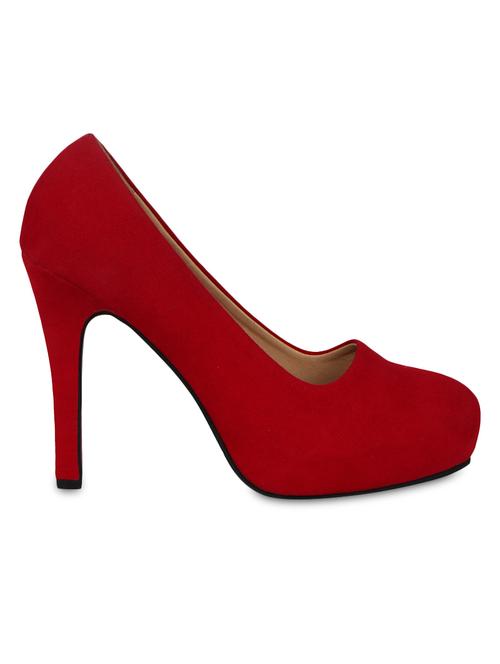 solid red suede pumps - 9566232 - Very Small Image - 1