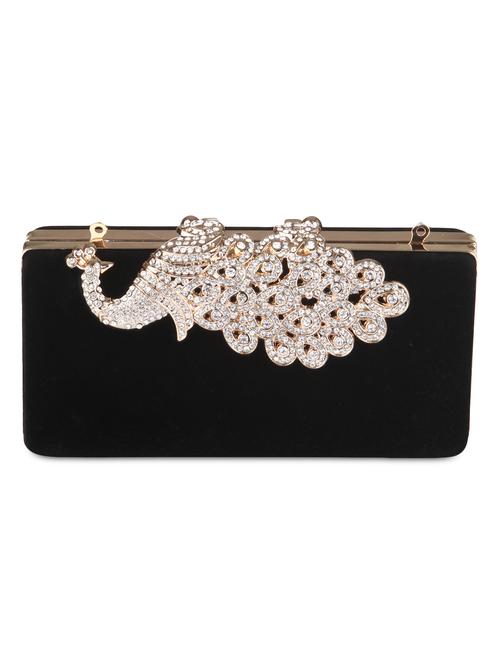 black velvet embellished clutch - 9566699 - Very Small Image - 1