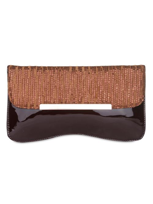 brown faux leather sequin worked sling bag - 9566724 - Very Small Image - 1