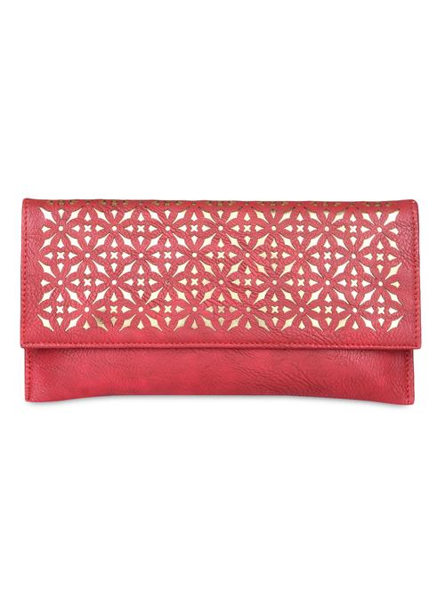 red leatherette cut worked clutch - 9566736 - Very Small Image - 1