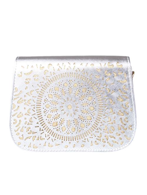 silver leatherette sling bag - 9566778 - Very Small Image - 1