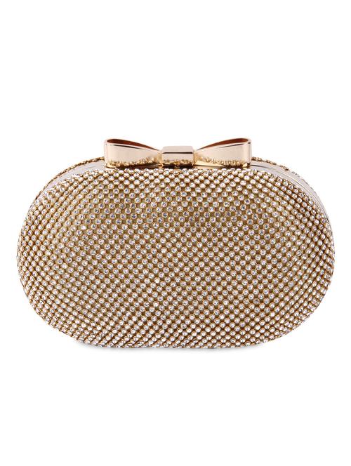 gold metallic embellished sling clutch - 9566788 - Very Small Image - 1