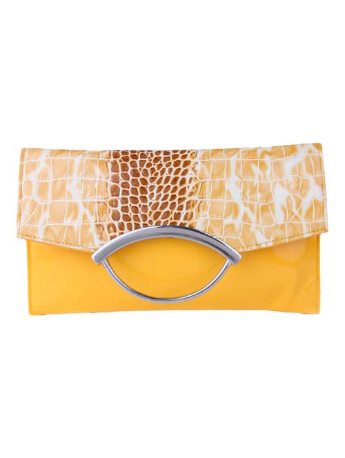 yellow leatherette clutch - 9566802 - Very Small Image - 1