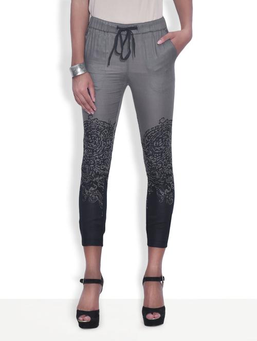 grey cotton printed pant - 9566843 - Very Small Image - 1