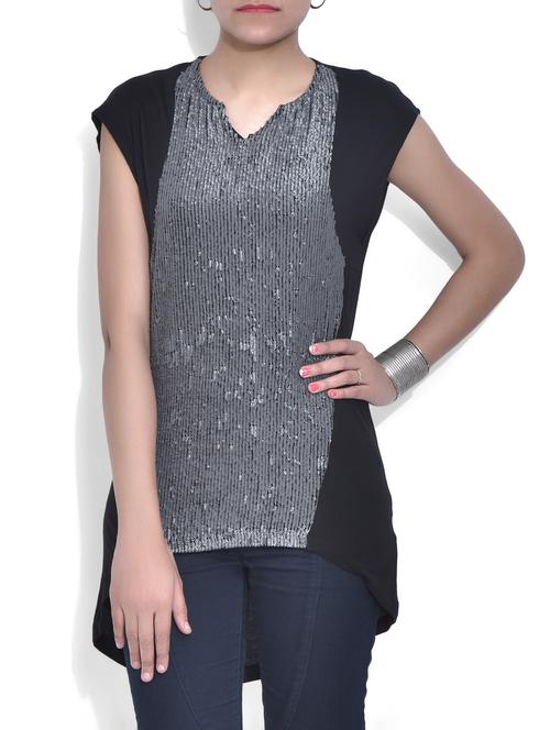 grey and black sequined top - 9566863 - Very Small Image - 1