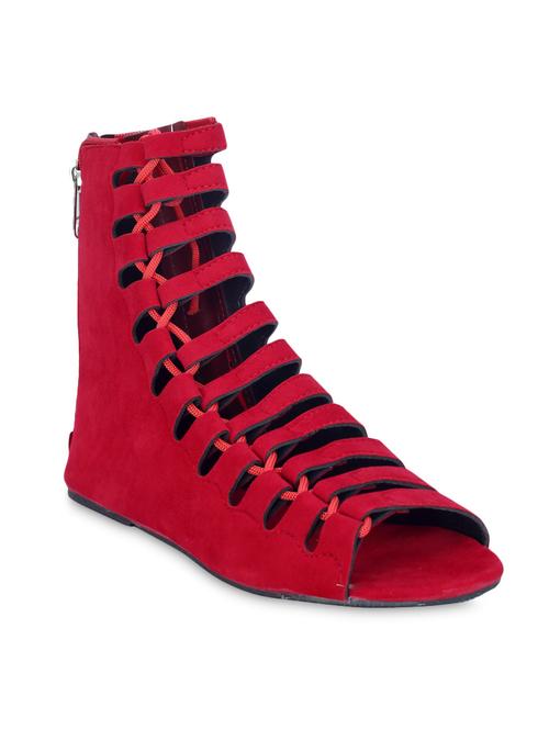 solid red suede gladiators - 9566910 - Very Small Image - 1