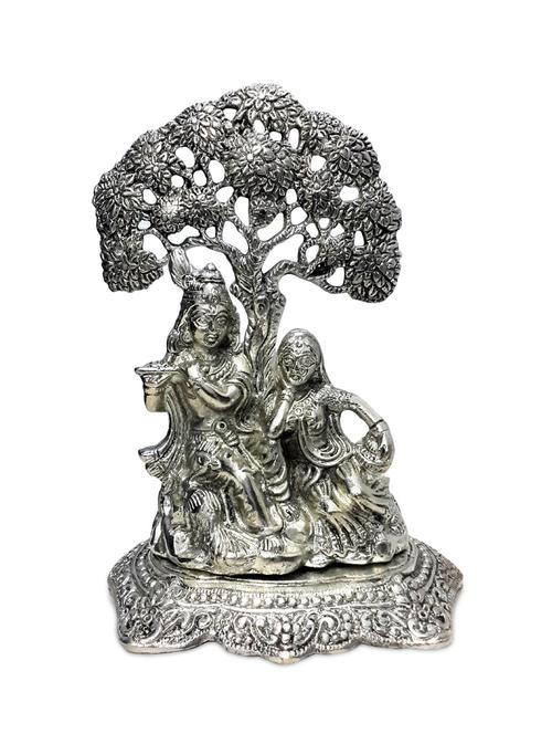 silver radha krishna with tree decorative - 9567496 - Very Small Image - 1