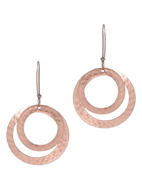 copper gold dangle earrings - 9567903 - Very Small Image - 1