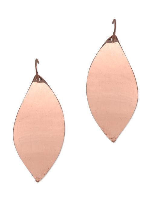 copper gold leaf earrings - 9567909 - Very Small Image - 1