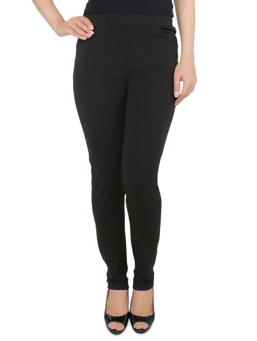 solid black poly viscose lycra pants - 9569484 - Very Small Image - 1