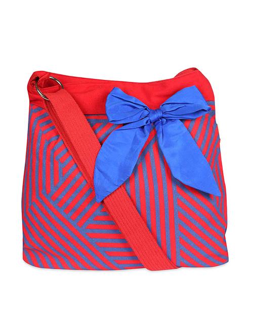 red and blue cross body bag with a bow - 956992 - Very Small Image - 1