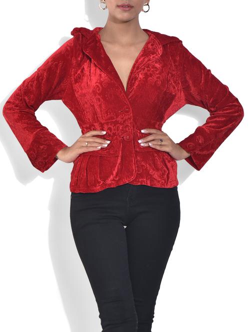 red buttoned polyester jacket - 9572394 - Very Small Image - 1