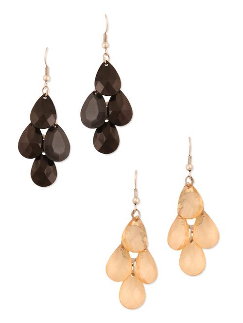 peach tear drop cluster earrings - 957429 - Very Small Image - 1