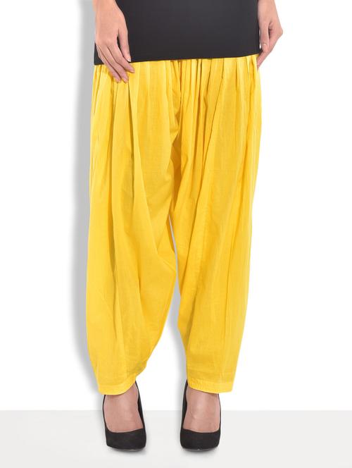 yellow cotton plain patiala - 9578497 - Very Small Image - 1