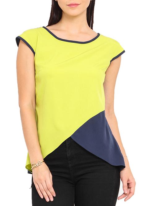 lemon yellow cap sleeved top - 9578826 - Very Small Image - 1