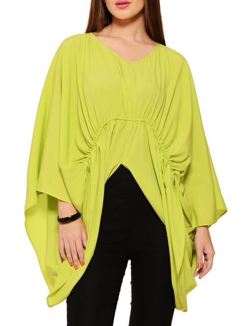 solid lime green polyester kaftan shrug - 9579518 - Very Small Image - 1