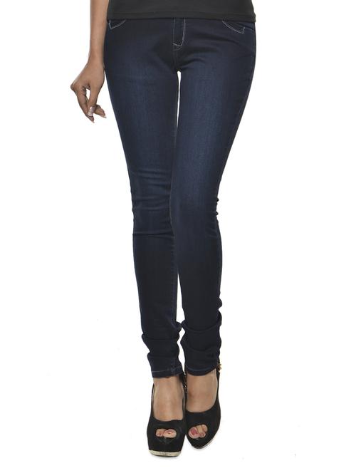 dark blue denim lycra jeggings - 958063 - Very Small Image - 1