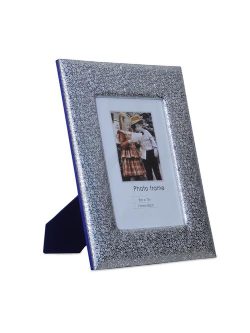 silver wood and leatherette photo frame - 9583551 - Very Small Image - 1