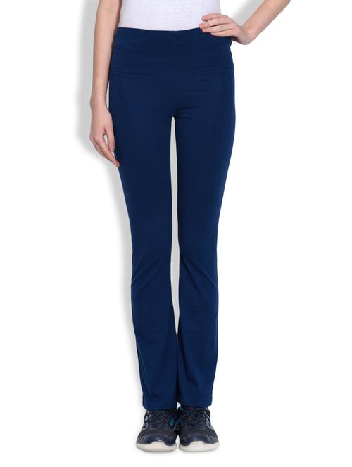 solid navy cotton spandex track pants - 9583703 - Very Small Image - 1