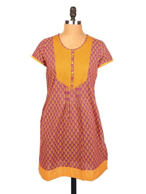 printed kurta with contrasting yoke - 958373 - Very Small Image - 1
