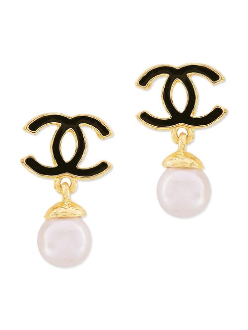 gold embellished drop earrings - 9584512 - Very Small Image - 1