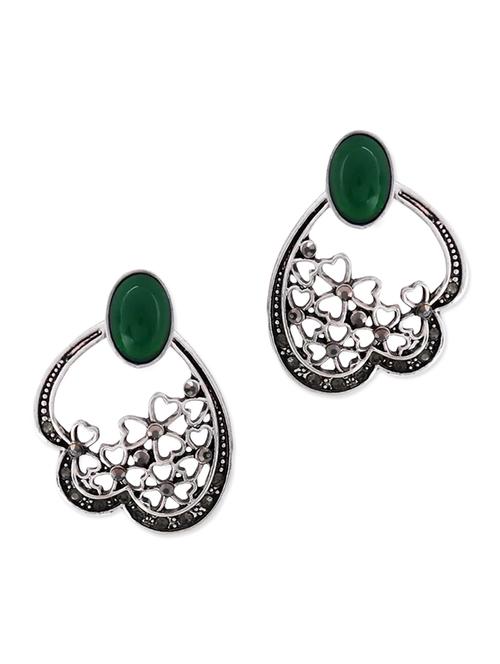 green embellished drop earrings - 9584822 - Very Small Image - 1