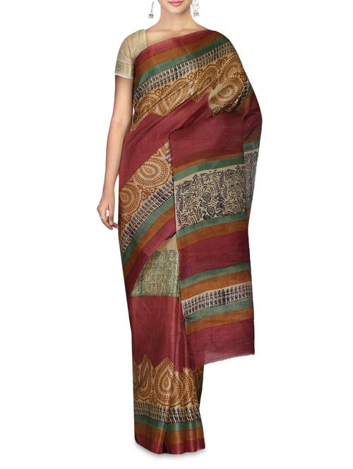 multicoloured bhagalpuri khadi silk printed saree - 9587097 - Very Small Image - 1