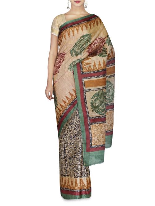 multicoloured bhagalpuri khadi silk printed saree - 9587109 - Very Small Image - 1