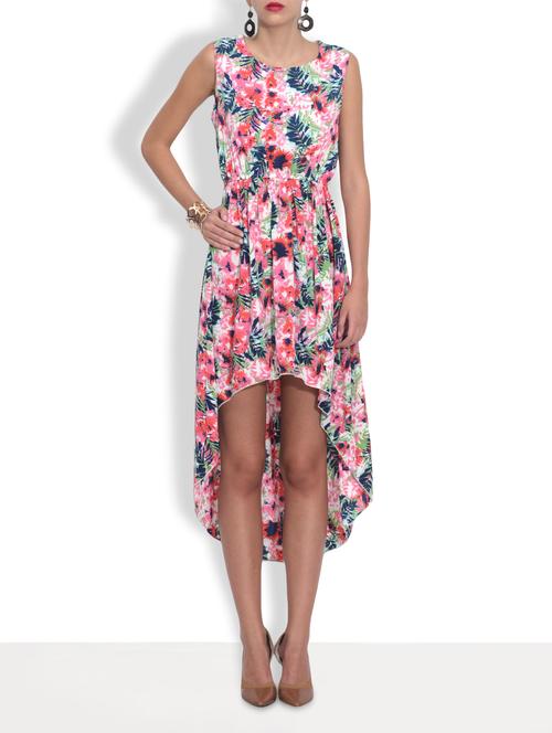 multi-coloured poly georgette printed dress - 9587825 - Very Small Image - 1