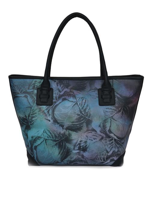 black rexine printed tote bag - 9588172 - Very Small Image - 1